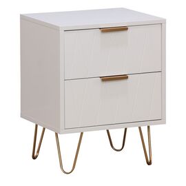 Κομοδίνο Culture pakoworld με 2 συρτάρια λευκό-χρυσό 40x35x52εκ - ΚΟΜΟΔΙΝΑ στο Milonadakis.gr