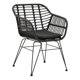 Πολυθρόνα κήπου Naoki pakoworld με μαξιλάρι pe μαύρο-μέταλλο μαύρο πόδι 55x58x79εκ - ΚΑΡΕΚΛΕΣ - ΠΟΛΥΘΡΟΝΕΣ στο Milonadakis.gr