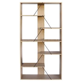 Βιβλιοθήκη Tars pakoworld οακ-μαύρο 84x25.5x154.5εκ - ΒΙΒΛΙΟΘΗΚΕΣ στο Milonadakis.gr