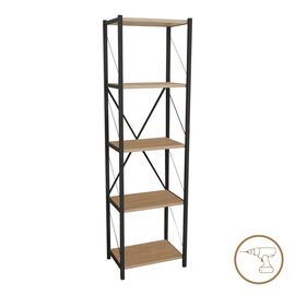 Βιβλιοθήκη Glase pakoworld oak-μαύρο μελαμίνης 40x30x150εκ - ΒΙΒΛΙΟΘΗΚΕΣ στο Milonadakis.gr