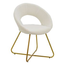 Καρέκλα Valentina pakoworld λευκό μπουκλέ-χρυσό πόδι 65x60x82εκ - ΚΑΡΕΚΛΕΣ - ΠΟΛΥΘΡΟΝΕΣ ΕΣ. στο Milonadakis.gr