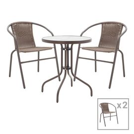 Tραπεζαρία Obbi-Watson pakoworld σετ 3τεμ καφέ μέταλλο-pe 60x60x70εκ - ΣΕΤ ΤΡΑΠΕΖΑΡΙΕΣ στο Milonadakis.gr