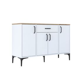 Μπουφές Ubron pakoworld λευκό-καρυδί μελαμίνης 120x40x78.6εκ - ΜΠΟΥΦΕΔΕΣ-ΚΟΝΣΟΛΕΣ στο Milonadakis.gr