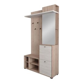 Έπιπλο εισόδου Louisen pakoworld oak-λευκό μελαμίνης 125x40x217.5εκ - ΕΠΙΠΛΑ ΕΙΣΟΔΟΥ στο Milonadakis.gr