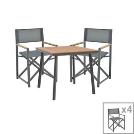 Τραπεζαρία Mabu-Synergy σετ 5τεμ pakoworld ανθρακί αλουμίνιο και plywood σε φυσικό χρώμα 80x80x74εκ - ΣΕΤ ΤΡΑΠΕΖΑΡΙΕΣ στο Milonadakis.gr