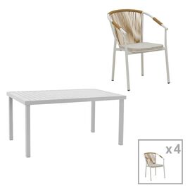 Τραπεζαρία Kliton - Convince σετ 5τεμ pakoworld αλουμίνιο σε λευκή απόχρωση 150x80x74εκ - ΣΕΤ ΤΡΑΠΕΖΑΡΙΕΣ στο Milonadakis.gr