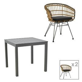 Τραπεζαρία Kliton-Naoki A σετ 3τεμ pakoworld ανθρακί αλουμίνιο και μέταλλο σε μαύρη απόχρωση 80x80x74εκ - ΣΕΤ ΤΡΑΠΕΖΑΡΙΕΣ στο Milonadakis.gr