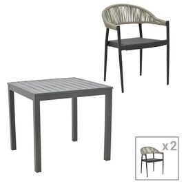 Τραπεζαρία Kliton- Elation σετ 3τεμ pakoworld  αλουμίνιο σε ανθρακί απόχρωση 80x80x74εκ - ΣΕΤ ΤΡΑΠΕΖΑΡΙΕΣ στο Milonadakis.gr