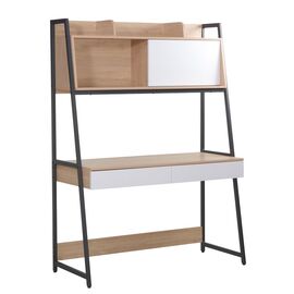 Γραφείο εργασίας Jersey pakoworld μελαμίνη σε φυσική-λευκή απόχρωση και ανθρακί μέταλλο 124x54x171εκ - ΓΡΑΦΕΙΑ στο Milonadakis.gr