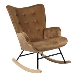 Κουνιστή πολυθρόνα Georgia pakoworld βελούδο ταμπά-φυσικό 75x71x95εκ - ΚΑΡΕΚΛΕΣ - ΠΟΛΥΘΡΟΝΕΣ ΕΣ. στο Milonadakis.gr