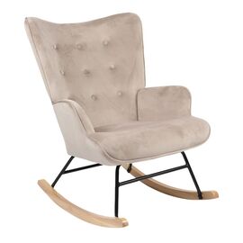 Κουνιστή πολυθρόνα Georgia pakoworld βελούδο μπεζ-φυσικό 75x71x95εκ - ΚΑΡΕΚΛΕΣ - ΠΟΛΥΘΡΟΝΕΣ ΕΣ. στο Milonadakis.gr