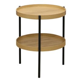 Βοηθητικό τραπέζι Portogie pakoworld mdf φυσικό-μέταλλο μαύρο Φ40x50εκ - ΒΟΗΘΗΤΙΚΑ ΤΡΑΠΕΖΑΚΙΑ στο Milonadakis.gr