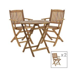 Τραπεζαρία Recofly-Carpuva pakoworld σετ 3τεμ πτυσσόμενο φυσικό μασίφ ξύλο ακακίας Φ70x74εκ - ΣΕΤ ΤΡΑΠΕΖΑΡΙΕΣ στο Milonadakis.gr
