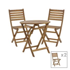 Τραπεζαρία Fatel-Carpuva pakoworld σετ 3τεμ πτυσσόμενο φυσικό μασίφ ξύλο ακακίας Φ70x74εκ - ΣΕΤ ΤΡΑΠΕΖΑΡΙΕΣ στο Milonadakis.gr