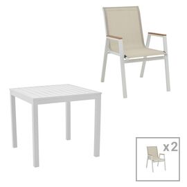 Τραπεζαρία Kliton - Azelie σετ 2τεμ pakoworld αλουμίνιο σε λευκή απόχρωση 80x80x74εκ - ΣΕΤ ΤΡΑΠΕΖΑΡΙΕΣ στο Milonadakis.gr