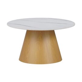 Βοηθητικό τραπέζι Soleire Inart λευκό μαρμάρου sintered stone Φ70x40εκ - ΒΟΗΘΗΤΙΚΑ ΤΡΑΠΕΖΑΚΙΑ στο Milonadakis.gr