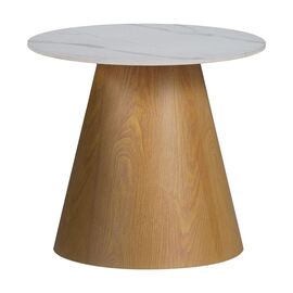 Βοηθητικό τραπέζι Soleire Inart λευκό μαρμάρου sintered stone Φ50x46εκ - ΒΟΗΘΗΤΙΚΑ ΤΡΑΠΕΖΑΚΙΑ στο Milonadakis.gr