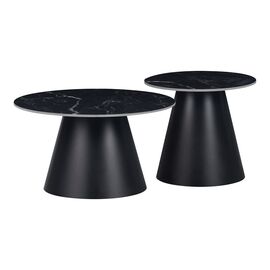 Βοηθητικά τραπέζια Fabrin Inart μαύρο μαρμάρου sintered stone-μαύρο μέταλλο - ΒΟΗΘΗΤΙΚΑ ΤΡΑΠΕΖΑΚΙΑ στο Milonadakis.gr