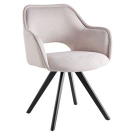 Πολυθρόνα Soreyia pakoworld περιστρεφόμενη μπεζ ύφασμα-πόδι μαύρο μέταλλο 63x59x83εκ - ΚΑΡΕΚΛΕΣ - ΠΟΛΥΘΡΟΝΕΣ στο Milonadakis.gr