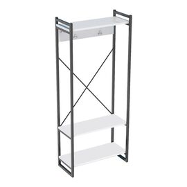 Έπιπλο εισόδου με κρεμάστρα Baker pakoworld μαύρο μέταλλο και μελαμίνη σε λευκή απόχρωση 90x34x180εκ - ΕΠΙΠΛΑ ΕΙΣΟΔΟΥ στο Milonadakis.gr