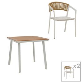 Τραπεζαρία Synergy-Glisten σετ 3τεμ pakoworld λευκό αλουμίνιο και plywood σε φυσικό χρώμα 80x80x74εκ - ΣΕΤ ΤΡΑΠΕΖΑΡΙΕΣ στο Milonadakis.gr