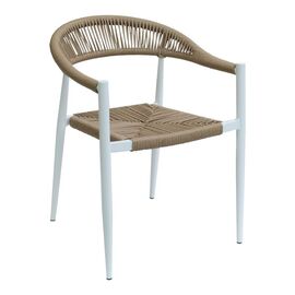 Πολυθρόνα Fagen pakoworld στοιβαζόμενη λευκό αλουμίνιο-φυσικό textilene 56x60x78εκ - ΚΑΡΕΚΛΕΣ - ΠΟΛΥΘΡΟΝΕΣ στο Milonadakis.gr