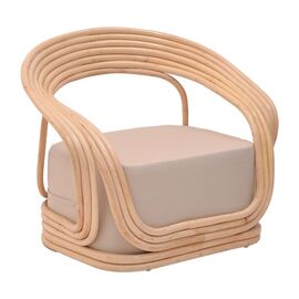 Πολυθρόνα Radictive pakoworld rattan pe σε φυσική απόχρωση με μπεζ μαξιλάρι 88x57x73εκ - ΚΑΡΕΚΛΕΣ - ΠΟΛΥΘΡΟΝΕΣ στο Milonadakis.gr