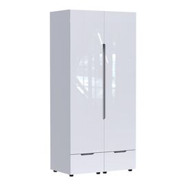 Ντουλάπα δίφυλλη Afina pakoworld mdf-μελαμίνη σε λευκή glossy απόχρωση 100x57x213εκ - ΝΤΟΥΛΑΠΕΣ στο Milonadakis.gr