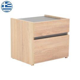 Κομοδίνο Comcie pakoworld σε φυσικό με γκρι απόχρωση 50x42x45.5εκ - ΚΟΜΟΔΙΝΑ στο Milonadakis.gr