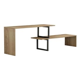 Έπιπλο τηλεόρασης Lilant pakoworld μελαμίνης σε sonoma απόχρωση και μαύρο μέταλλο 110-160x30x45εκ - ΕΠΙΠΛΑ ΤΗΛΕΟΡΑΣΗΣ στο Milonadakis.gr