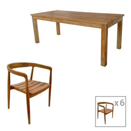 Τραπεζαρία 7τεμ.Noody-Wooly pakoworld teak ξύλο σε φυσική απόχρωση - ΣΕΤ ΤΡΑΠΕΖΑΡΙΕΣ στο Milonadakis.gr