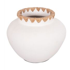 ΔΙΑΚΟΣΜΗΤΙΚΟ ΒΑΖΟ RENTON(L) HM4371 ΤΕΡΑΚΟΤΑ ΛΕΥΚΗ-ΠΛΕΞΗ ΨΑΘΑΣ ΣΤΟ ΣΤΟΜΙΟ Φ32x26,5Υεκ - ΑΝΤΙΚΕΙΜΕΝΑ στο Milonadakis.gr