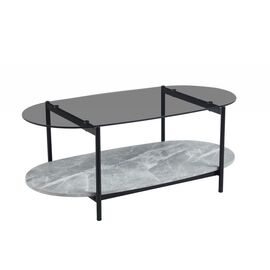 ΤΡΑΠΕΖΙ ΣΑΛΟΝΙΟΥ ΟΒΑΛ KITTY HM18040 ΓΥΑΛΙ ΦΙΜΕ TOP-GREY MARBLE ΜΕΛΑΜΙΝΗ 110x50x43Υεκ - ΤΡΑΠΕΖΑΚΙΑ ΣΑΛΟΝΙΟΥ στο Milonadakis.gr