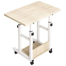 Γραφείο τροχήλατο Stolu pakoworld MDF-metal σε φυσικό-λευκό απόχρωση 60x40x68εκ - ΓΡΑΦΕΙΑ στο Milonadakis.gr