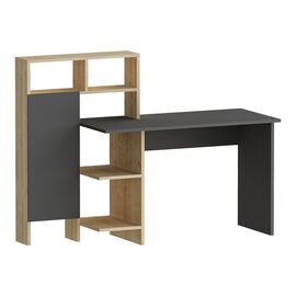 Γραφείο εργασίας με ραφιέρα Calisma pakoworld σε oak-ανθρακί απόχρωση 135x60x111εκ - ΓΡΑΦΕΙΑ στο Milonadakis.gr
