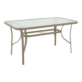 Τραπέζι Ensure pakoworld μέταλλο σαμπανιζέ-γυαλί 140x80x70εκ - ΤΡΑΠΕΖΙΑ ΕΞ. ΧΩΡΟΥ στο Milonadakis.gr