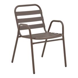 Πολυθρόνα Sussie pakoworld στοιβαζόμενη καφέ μέταλλο με φέτες αλουμινίου 45x62x76εκ - ΚΑΡΕΚΛΕΣ - ΠΟΛΥΘΡΟΝΕΣ στο Milonadakis.gr
