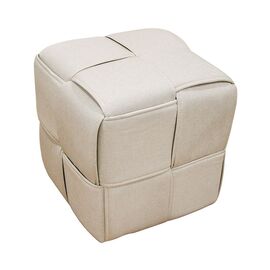 LINE ΣΚΑΜΠΟ CREAM ΥΦΑΣΜΑ 40X40X40εκ. - ΠΟΥΦ - ΣΚΑΜΠΟ - ΜΠΑΟΥΛΟ στο Milonadakis.gr