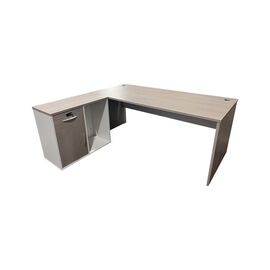 Γραφείο εργασίας επαγγελματικό Armadi pakoworld γωνιακό σε γκρι-λευκή απόχρωση 140x70x75εκ - ΓΡΑΦΕΙΑ στο Milonadakis.gr