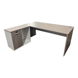 Γραφείο εργασίας επαγγελματικό Armadi pakoworld γωνιακό σε γκρι-λευκή απόχρωση 180x80x75εκ - ΓΡΑΦΕΙΑ στο Milonadakis.gr