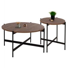 ΣΕΤ 2ΤΜΧ ΤΡΑΠΕΖΙΑ ΣΑΛΟΝΙΟΥ RONDA HM21089.03 MDF ΣΕ ΚΑΡΥΔΙ ΧΡΩΜΑ Φ80εκ & Φ50εκ - ΤΡΑΠΕΖΑΚΙΑ ΣΑΛΟΝΙΟΥ στο Milonadakis.gr