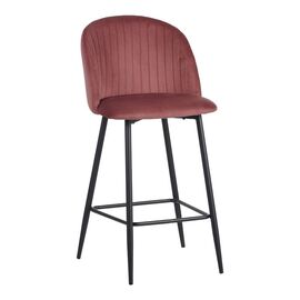 Σκαμπό μπαρ Barow pakoworld βελούδο σε σάπιο μήλο απόχρωση με μαύρα μεταλλικά πόδια 53x46.5x96.5 - ΠΟΥΦ - ΣΚΑΜΠΟ - ΜΠΑΟΥΛΟ στο Milonadakis.gr