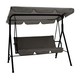 Κούνια κήπου Globo pakoworld μέταλλο μαύρο-ύφασμα γκρι 170x110x153εκ - ΚΟΥΝΙΕΣ - ΦΩΛΙΕΣ στο Milonadakis.gr