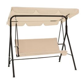 Κούνια κήπου Globo pakoworld μέταλλο μαύρο-ύφασμα μπεζ 170x110x153εκ - ΚΟΥΝΙΕΣ - ΦΩΛΙΕΣ στο Milonadakis.gr