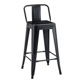 Σκαμπό μπαρ μεσαίου ύψους με πλάτη Utopia pakoworld μαυρο μέταλλο 42x42x86εκ - ΣΚΑΜΠΟ ΜΠΑΡ στο Milonadakis.gr