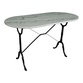 Τραπέζι μαρμάρινο Baluta pakoworld μαντέμι σε λευκή-μαύρη απόχρωση 120x60x70.8εκ - ΤΡΑΠΕΖΙΑ ΕΞ. ΧΩΡΟΥ στο Milonadakis.gr