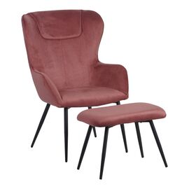 Πολυθρόνα με υποπόδιο Rueda pakoworld βελούδο σε σάπιο μήλο απόχρωση με μαύρα μεταλλικά πόδια 71.5x66.5x99εκ - ΚΑΡΕΚΛΕΣ - ΠΟΛΥΘΡΟΝΕΣ ΕΣ. στο Milonadakis.gr