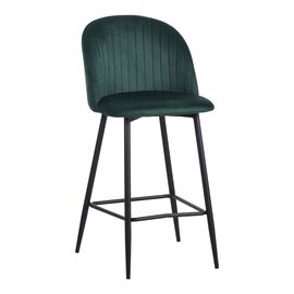 Σκαμπό μπαρ Barow pakoworld βελούδο σε σκούρο πράσινο απόχρωση με μαύρα μεταλλικά πόδια 53x46.5x96.5 - ΣΚΑΜΠΟ ΜΠΑΡ στο Milonadakis.gr