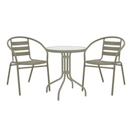 Τραπεζαρία Watson-Tade pakoworld σετ 3τεμ μέταλλο σαμπανιζέ-γυαλί Φ60x70εκ - ΣΕΤ ΤΡΑΠΕΖΑΡΙΕΣ στο Milonadakis.gr