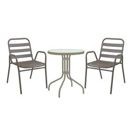 Τραπεζαρία Watson-Sussie pakoworld σετ 3τεμ μέταλλο σαμπανιζέ-γυαλί Φ60x70εκ - ΣΕΤ ΤΡΑΠΕΖΑΡΙΕΣ στο Milonadakis.gr